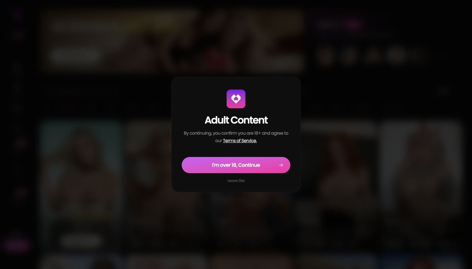 Golove.ai adult-content confirmation screen.